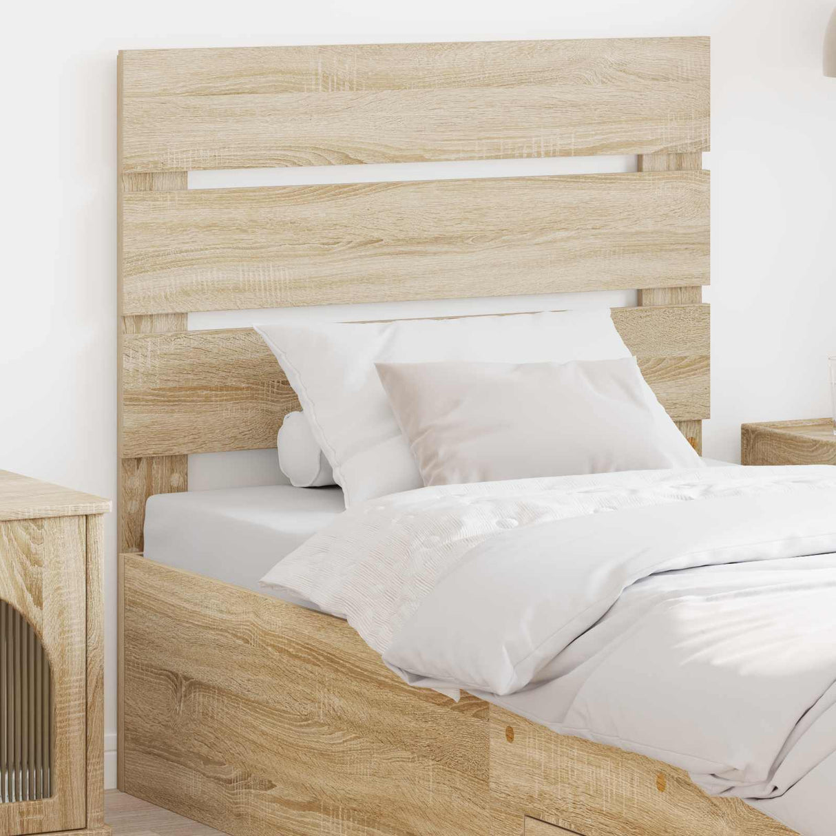 vidaXL Hoofdbord Wit Bewerkt hout