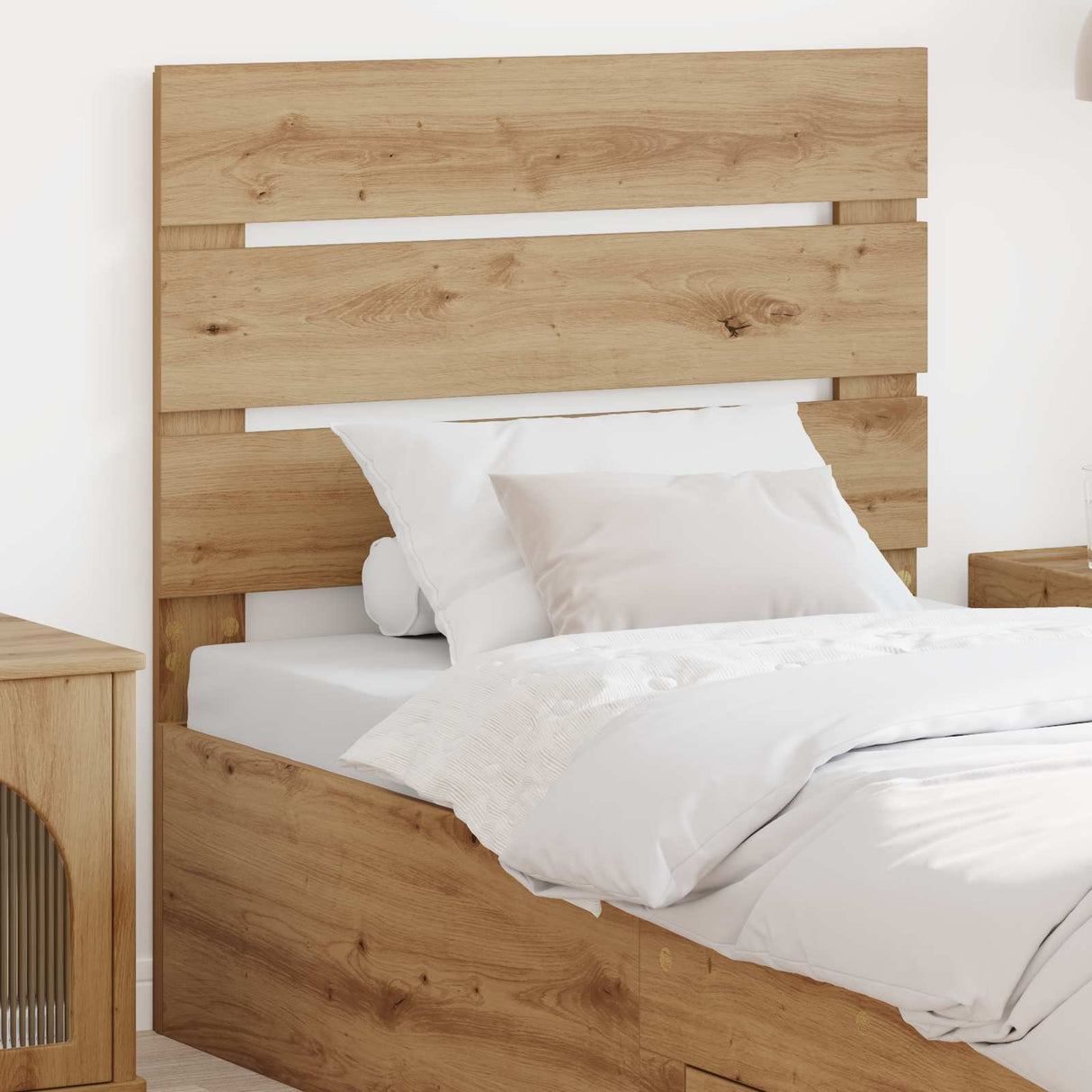 vidaXL Hoofdbord Wit Bewerkt hout