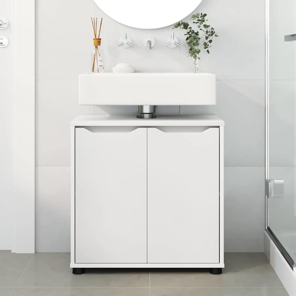 vidaXL Badkamer wastafelkast Wit 60 x 30 x 60 cm Bewerkt hout