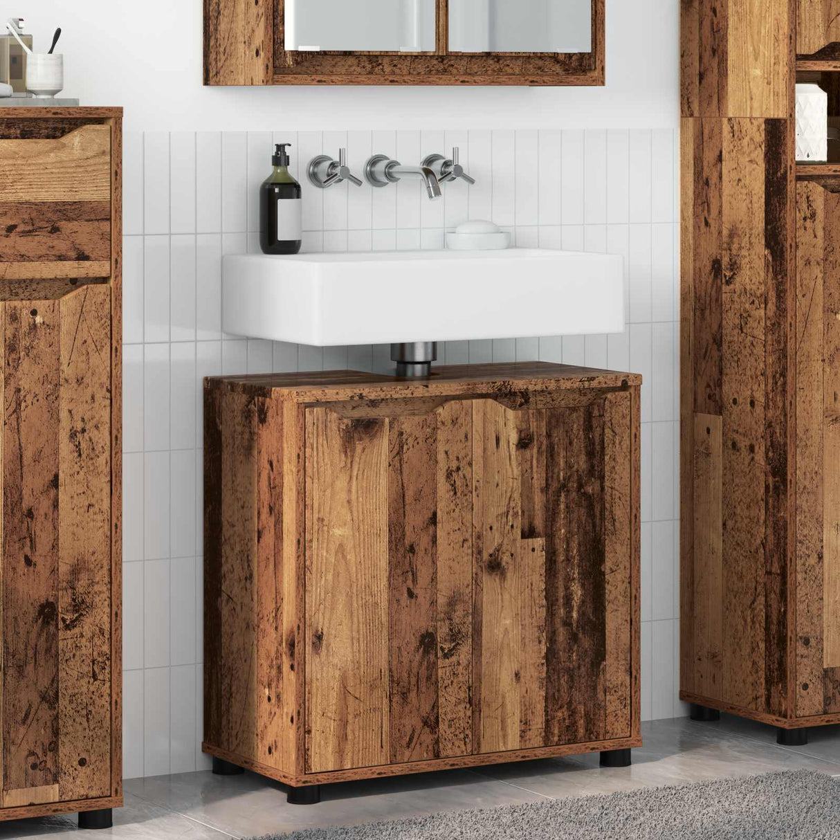 vidaXL Badkamer wastafelkast Wit 60 x 30 x 60 cm Bewerkt hout