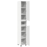vidaXL Badkamerkast met plank Wit 30,5 x 30 x 195 cm Bewerkt hout