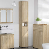 vidaXL Badkamerkast met plank Wit 30,5 x 30 x 195 cm Bewerkt hout