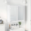 vidaXL Bathroom Mirror Cabinet with Shelf White 60x20x60 cm Engineered Wood