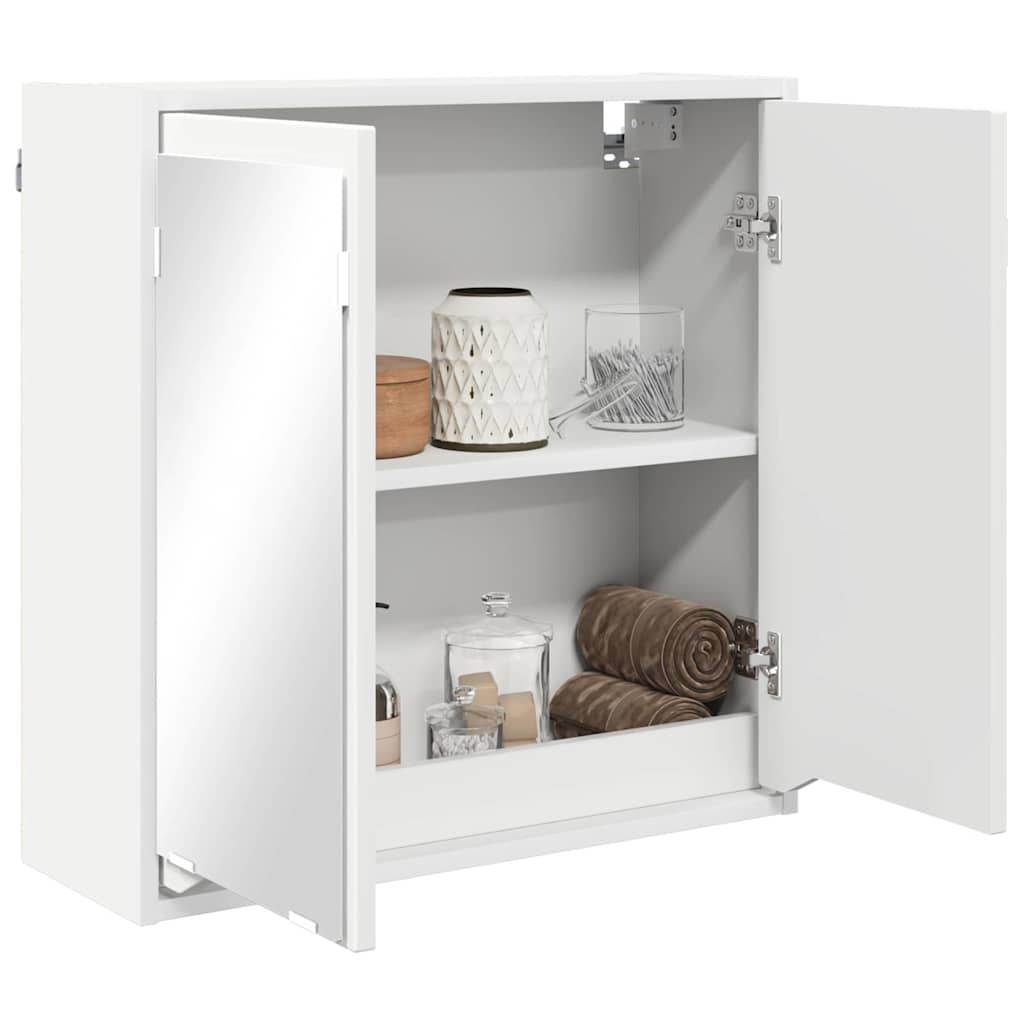 vidaXL Bathroom Mirror Cabinet with Shelf White 60x20x60 cm Engineered Wood