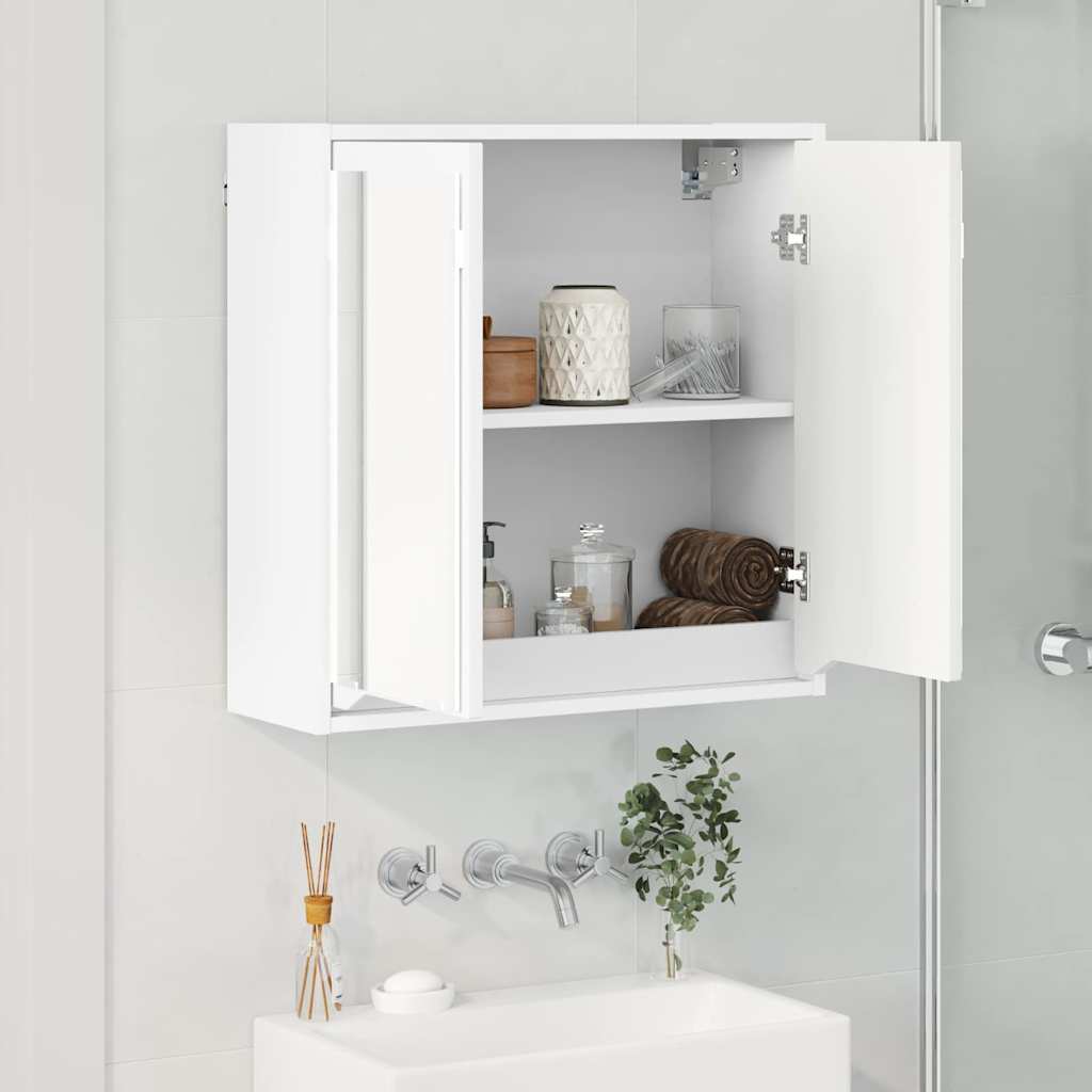 vidaXL Bathroom Mirror Cabinet with Shelf White 60x20x60 cm Engineered Wood