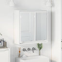 vidaXL Bathroom Mirror Cabinet with Shelf White 60x20x60 cm Engineered Wood