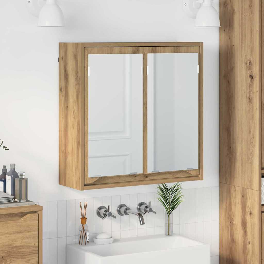 vidaXL Bathroom Mirror Cabinet with Shelf White 60x20x60 cm Engineered Wood