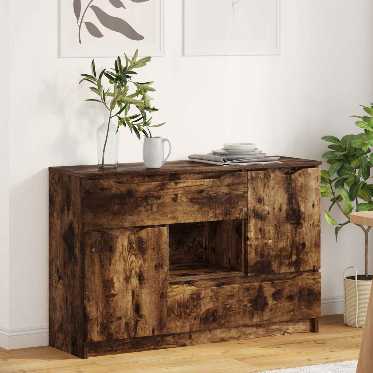 vidaXL Dressoir met lade Wit 100 x 30 x 65,6 Bewerkt hout