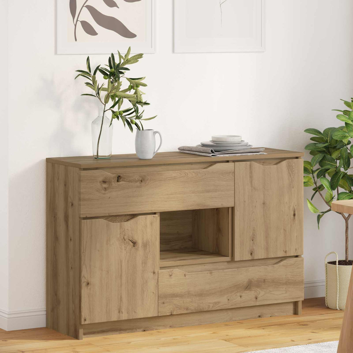 vidaXL Dressoir met lade Wit 100 x 30 x 65,6 Bewerkt hout