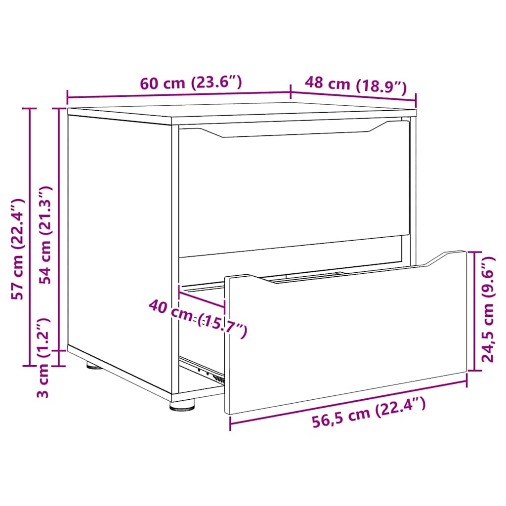 vidaXL Opbergkasten 2 pcs Wit 80 x 48 x 105 cm Bewerkt hout