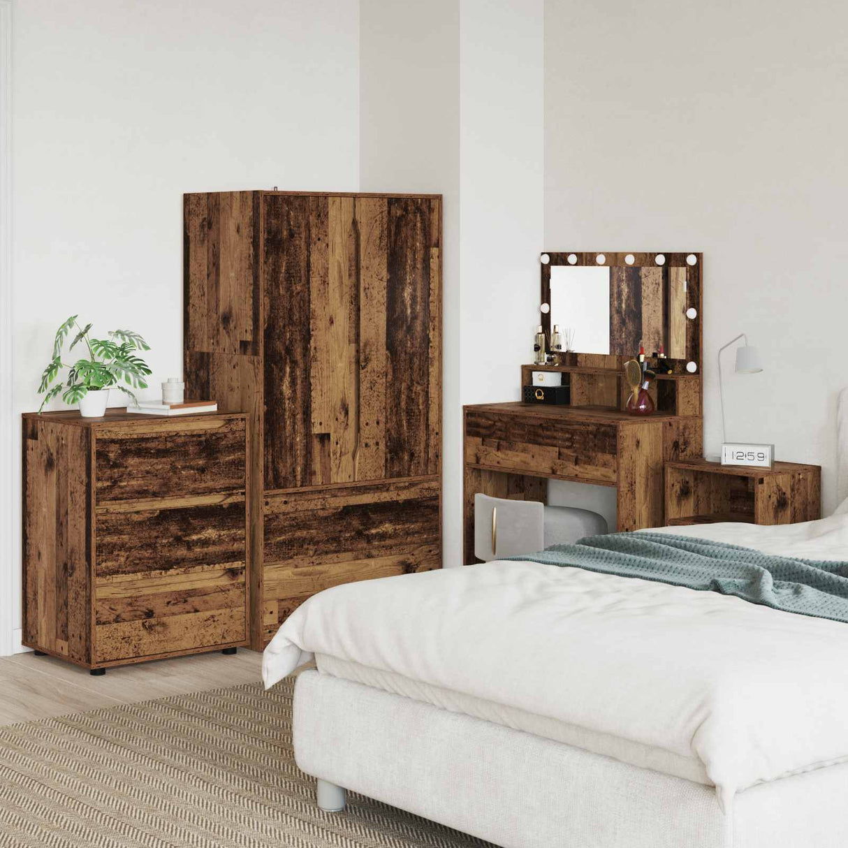 vidaXL Opbergkasten 2 pcs Wit 80 x 48 x 105 cm Bewerkt hout