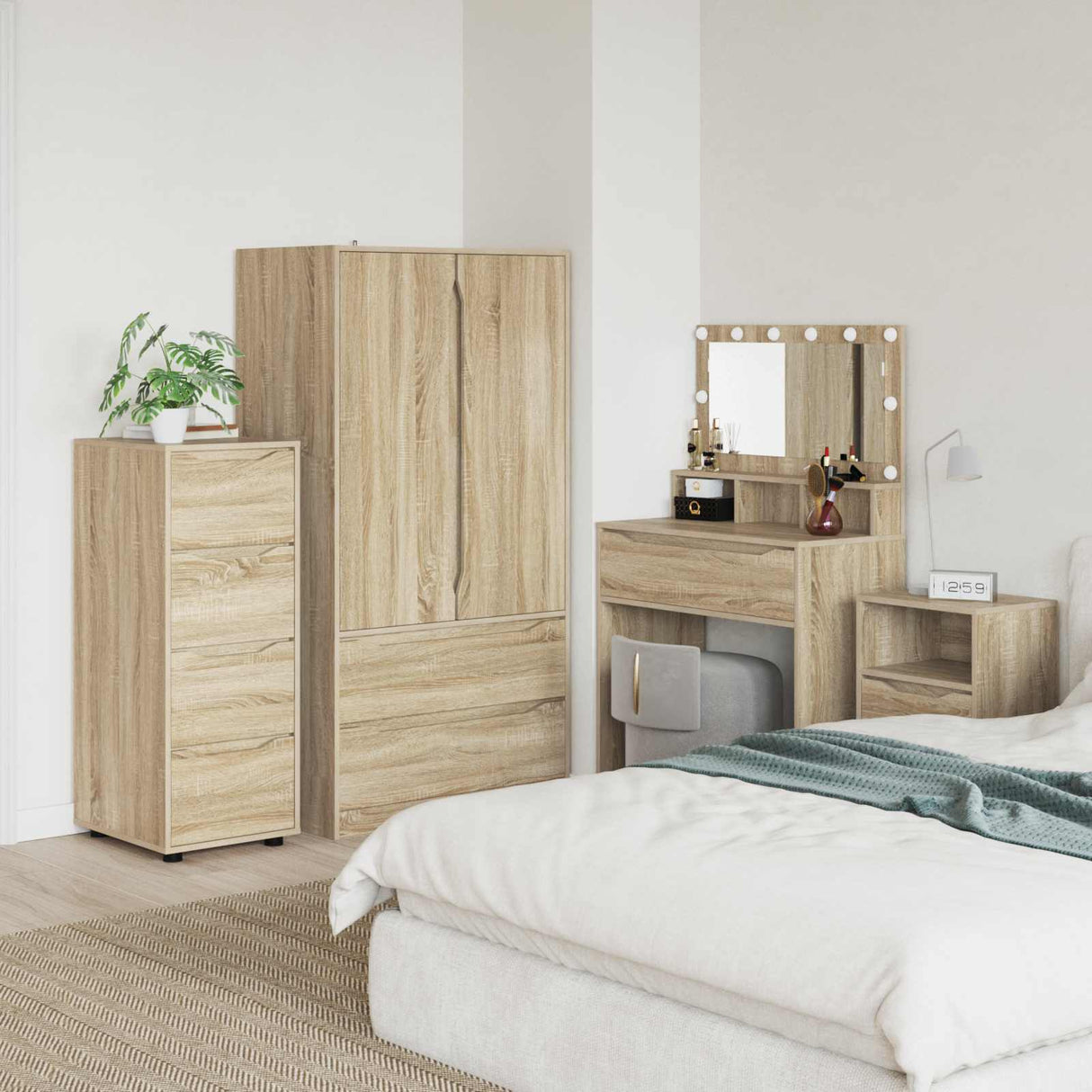 vidaXL Opbergkasten 2 pcs Wit 80 x 48 x 105 cm Bewerkt hout