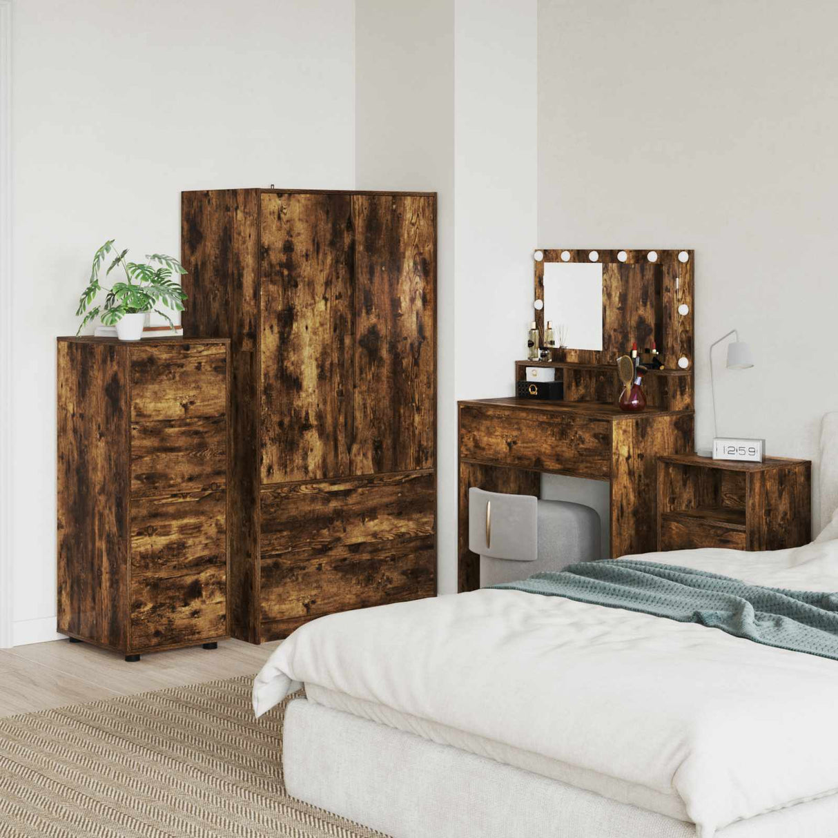 vidaXL Opbergkasten 2 pcs Wit 80 x 48 x 105 cm Bewerkt hout