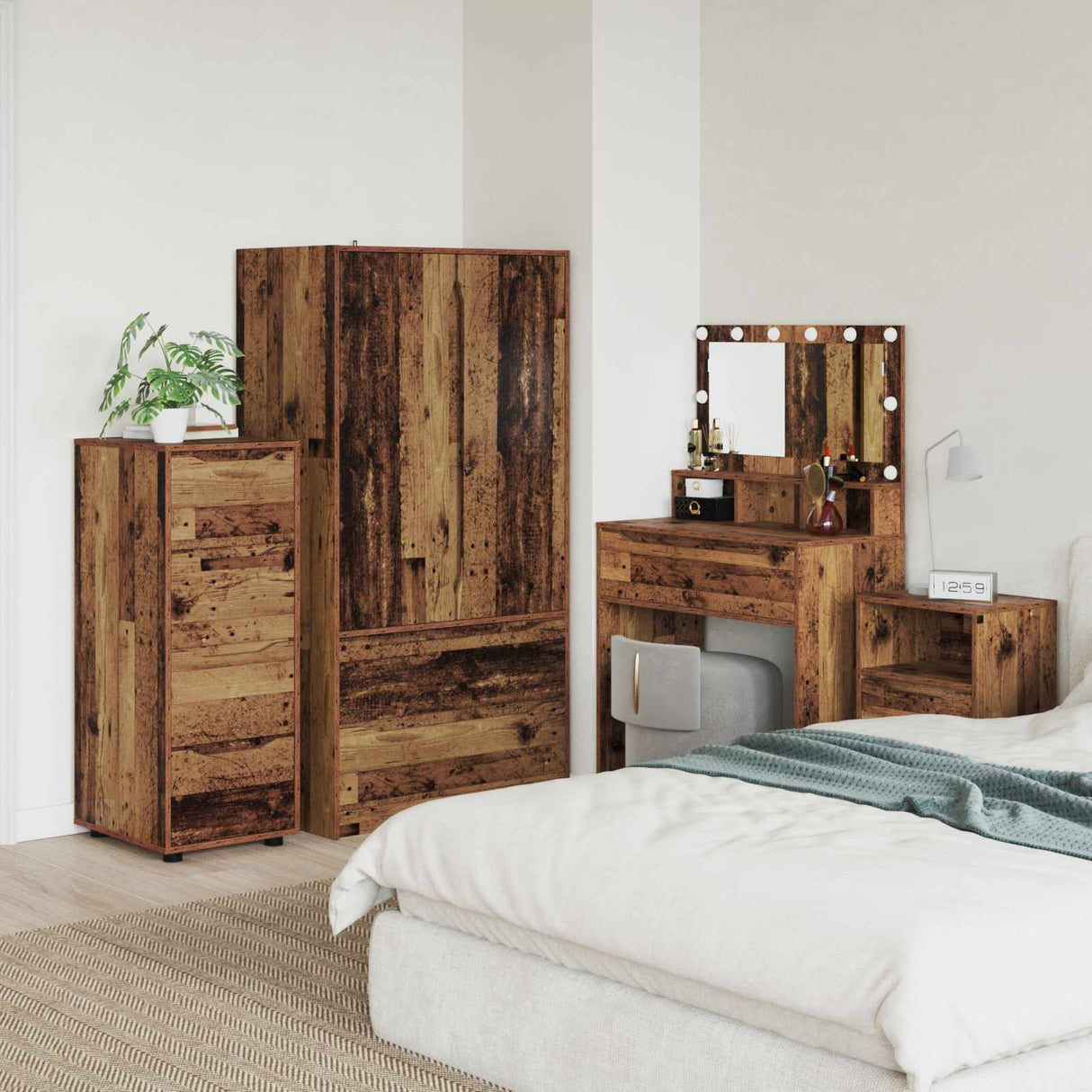 vidaXL Opbergkasten 2 pcs Wit 80 x 48 x 105 cm Bewerkt hout