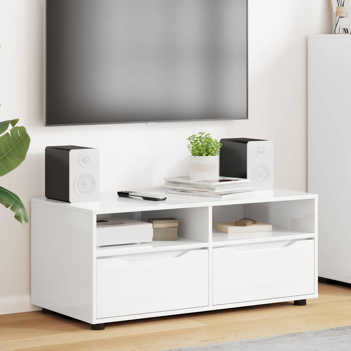 vidaXL TV Kast met lade Wit 100 x 48 x 43 cm Bewerkt hout