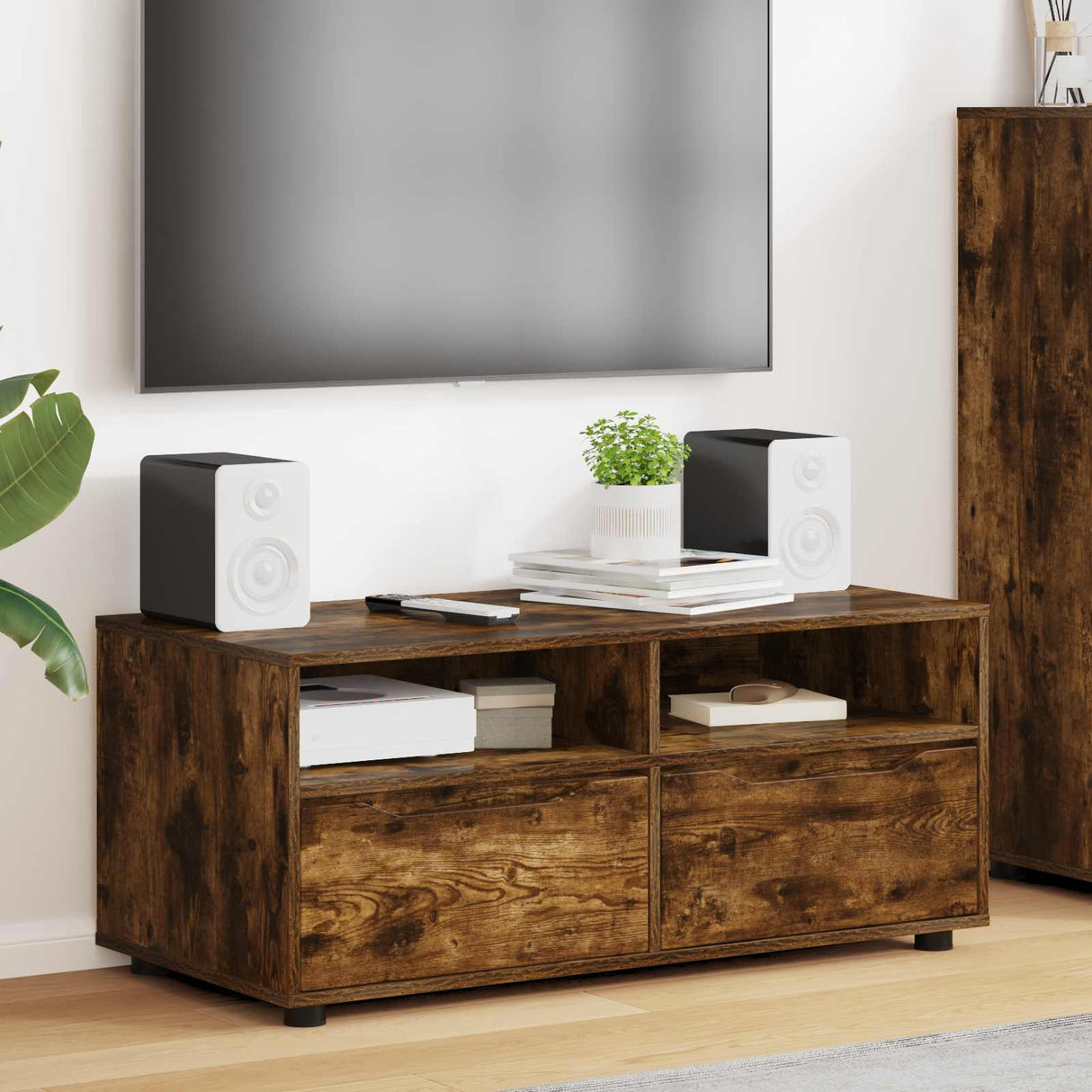 vidaXL TV Kast met lade Wit 100 x 48 x 43 cm Bewerkt hout