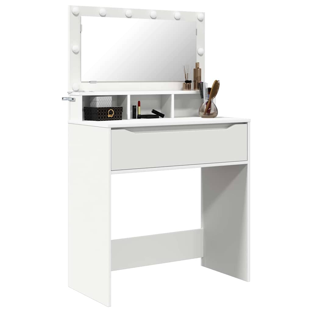 vidaXL Slaapkamer Toilet Tafels Wit 80 x 39,6 x 135 cm Bewerkt hout