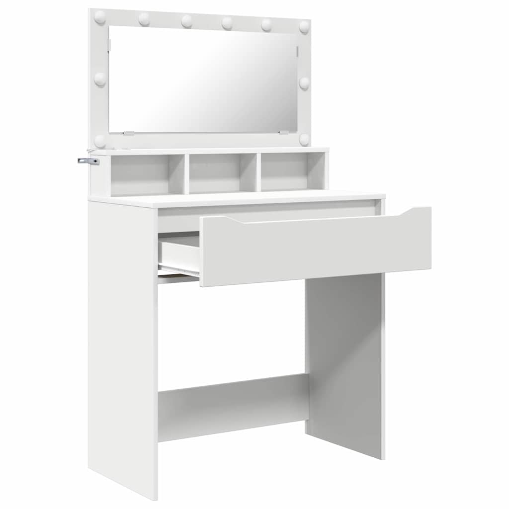 vidaXL Slaapkamer Toilet Tafels Wit 80 x 39,6 x 135 cm Bewerkt hout