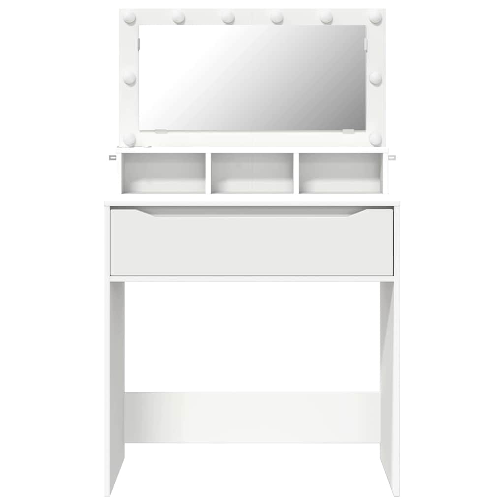 vidaXL Slaapkamer Toilet Tafels Wit 80 x 39,6 x 135 cm Bewerkt hout