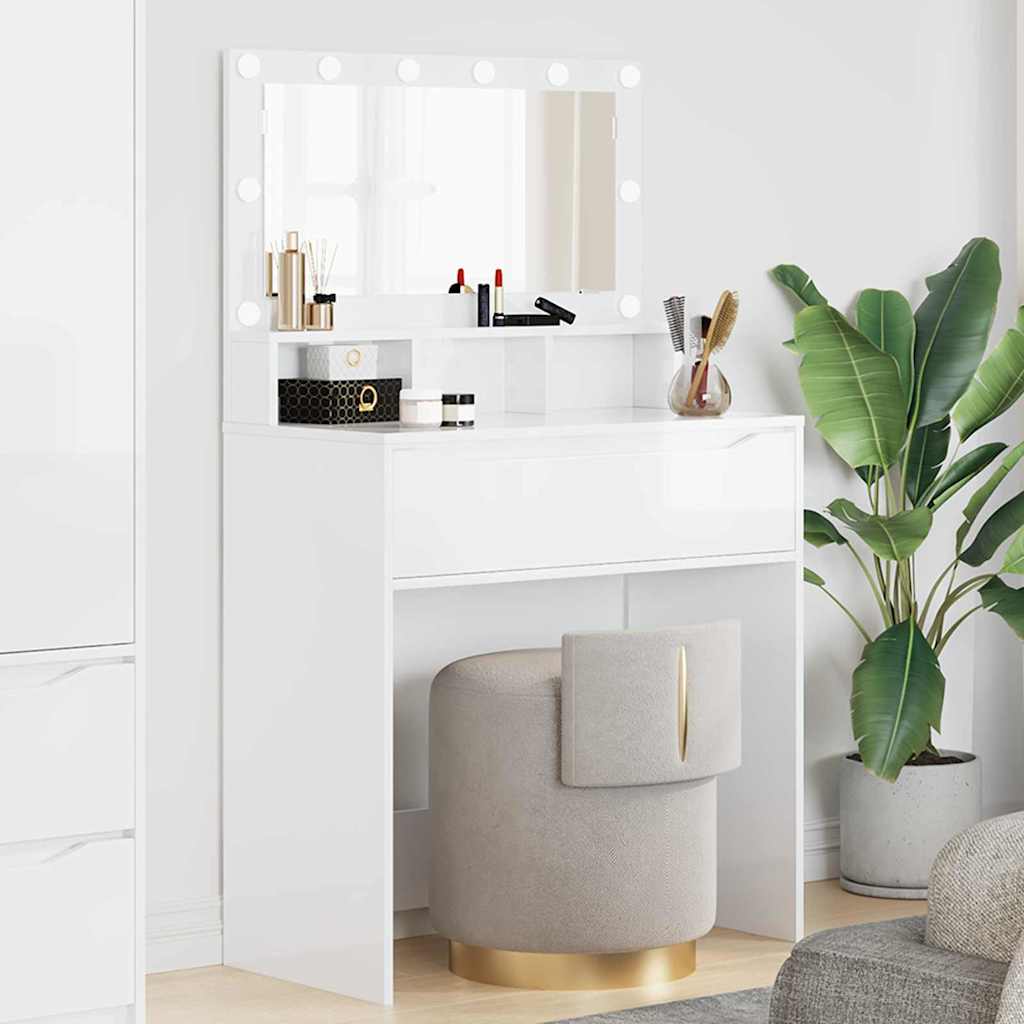 vidaXL Slaapkamer Toilet Tafels Wit 80 x 39,6 x 135 cm Bewerkt hout