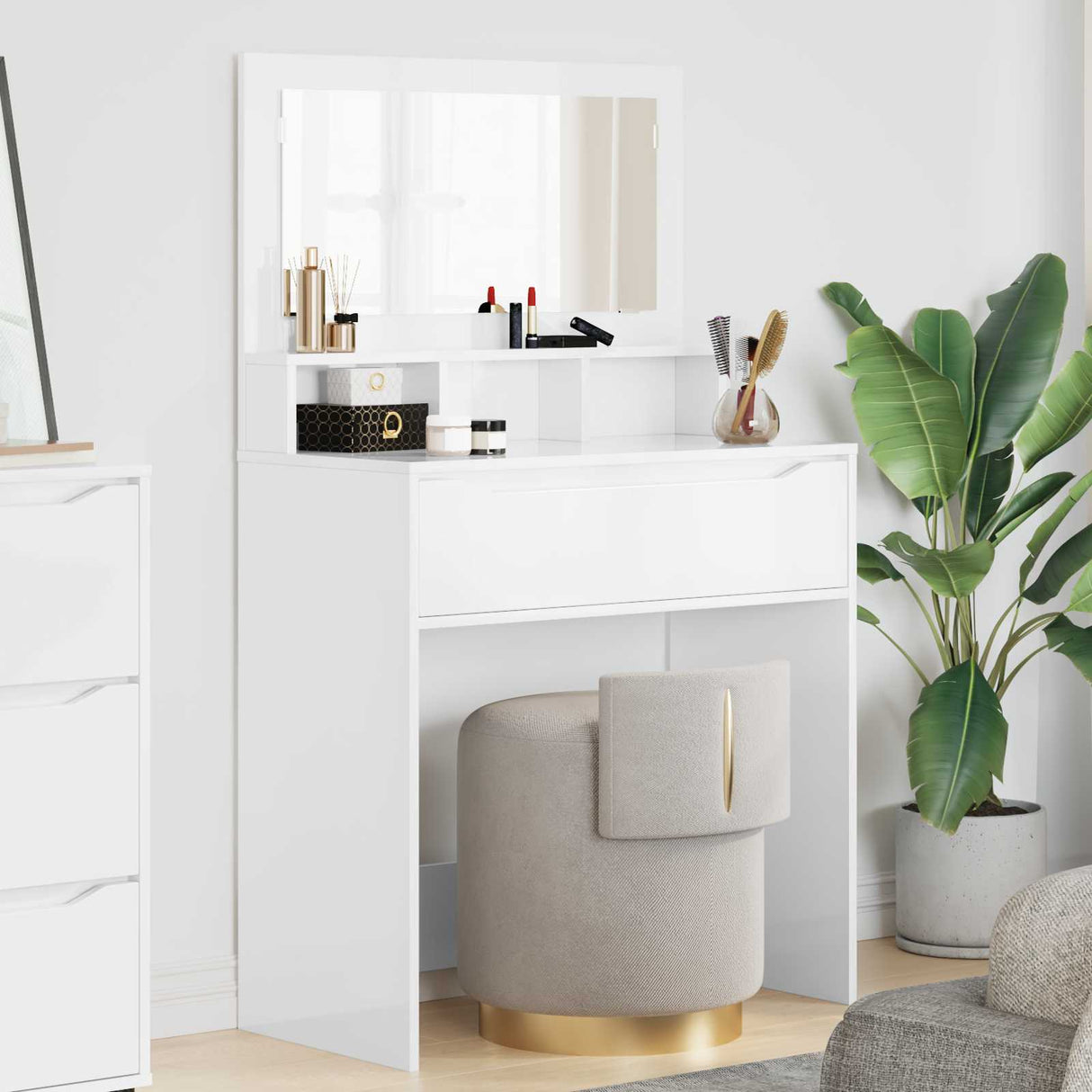vidaXL Bedroom Dressing Tables White 80 x 39.6 x 135 cm Engineered Wood