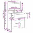 vidaXL Bedroom Dressing Tables White 80 x 39.6 x 135 cm Engineered Wood