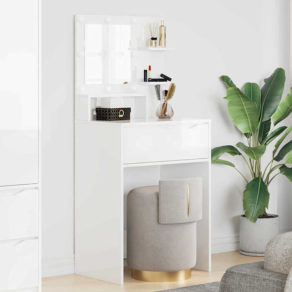 vidaXL Slaapkamer Toilet Tafels Wit 80 x 39,6 x 135 cm Bewerkt hout