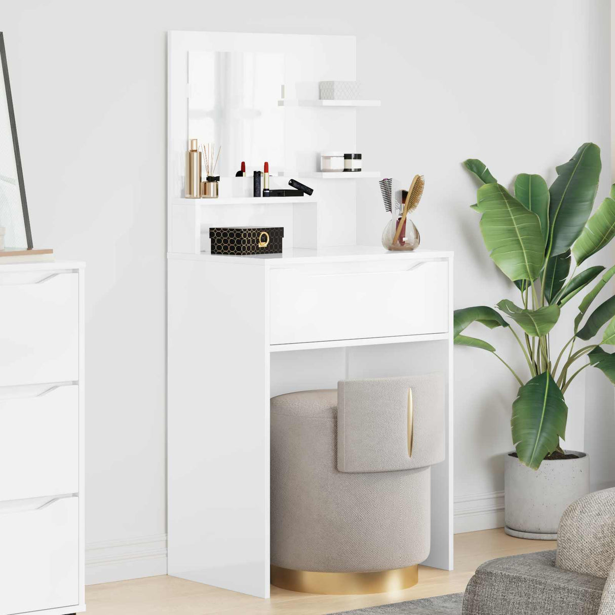 vidaXL Bedroom Dressing Tables White 80 x 39.6 x 135 cm Engineered Wood