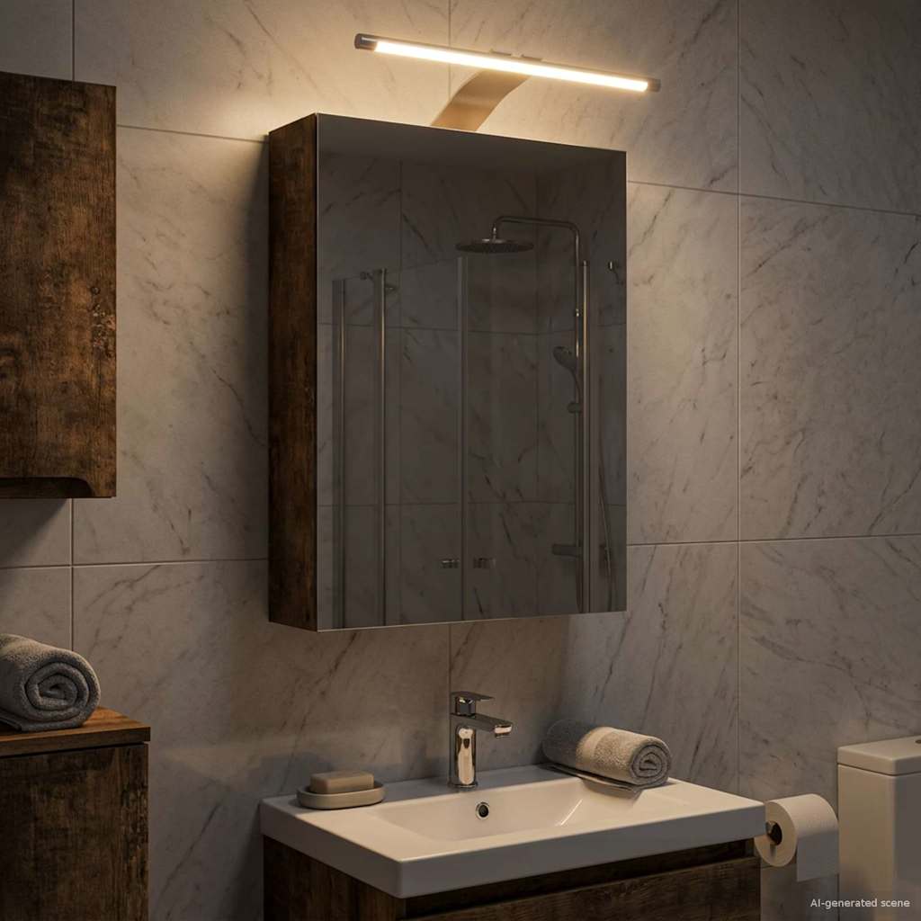 vidaXL Badkamerspiegelkast Wit 30 x 10,5 x 50 cm Bewerkt hout