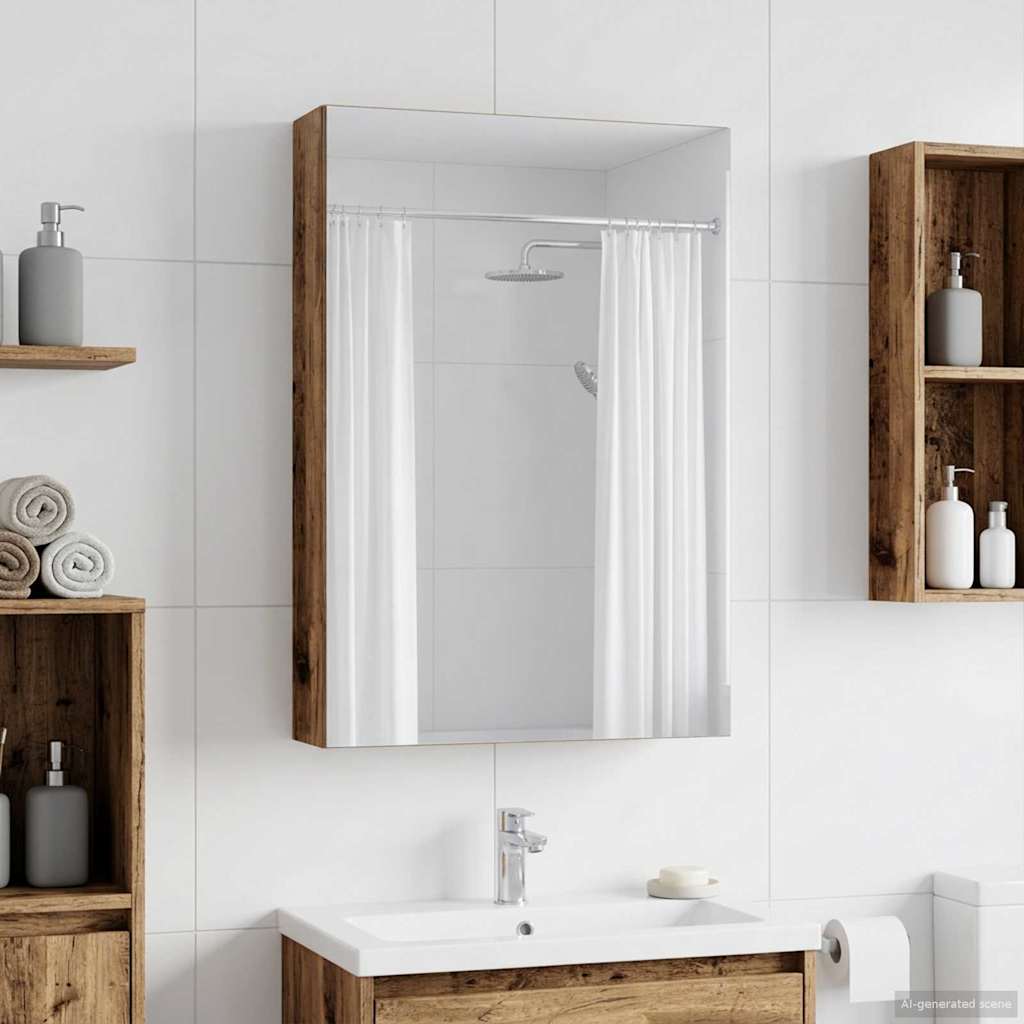 vidaXL Badkamerspiegelkast Wit 30 x 10,5 x 50 cm Bewerkt hout