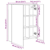 vidaXL Bathroom Mirror Cabinet White 60 x 14.5 x 70 cm Engineered Wood