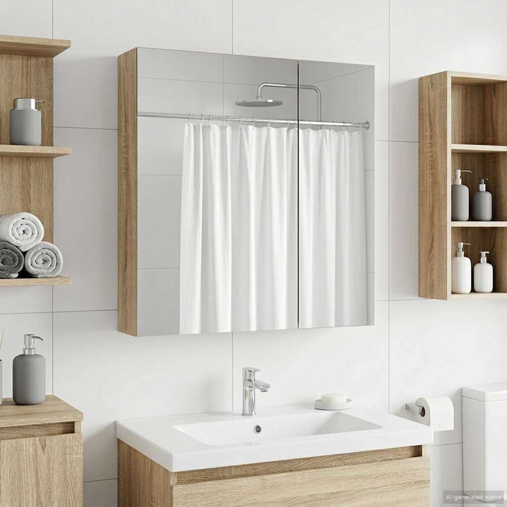 vidaXL Bathroom Mirror Cabinet White 60 x 14.5 x 70 cm Engineered Wood