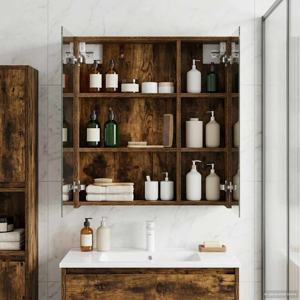 vidaXL Bathroom Mirror Cabinet White 60 x 14.5 x 70 cm Engineered Wood