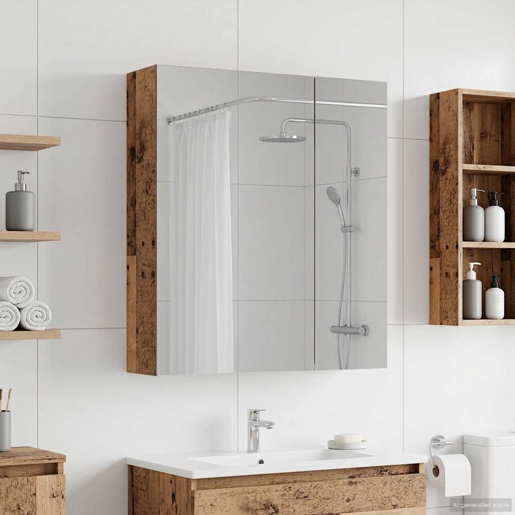 vidaXL Bathroom Mirror Cabinet White 60 x 14.5 x 70 cm Engineered Wood