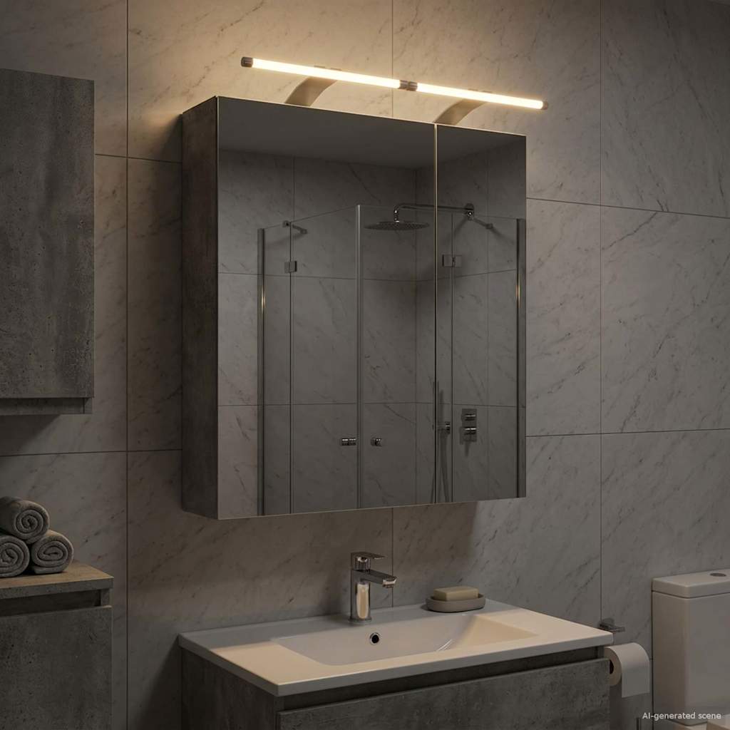 vidaXL Bathroom Mirror Cabinet White 60 x 14.5 x 70 cm Engineered Wood