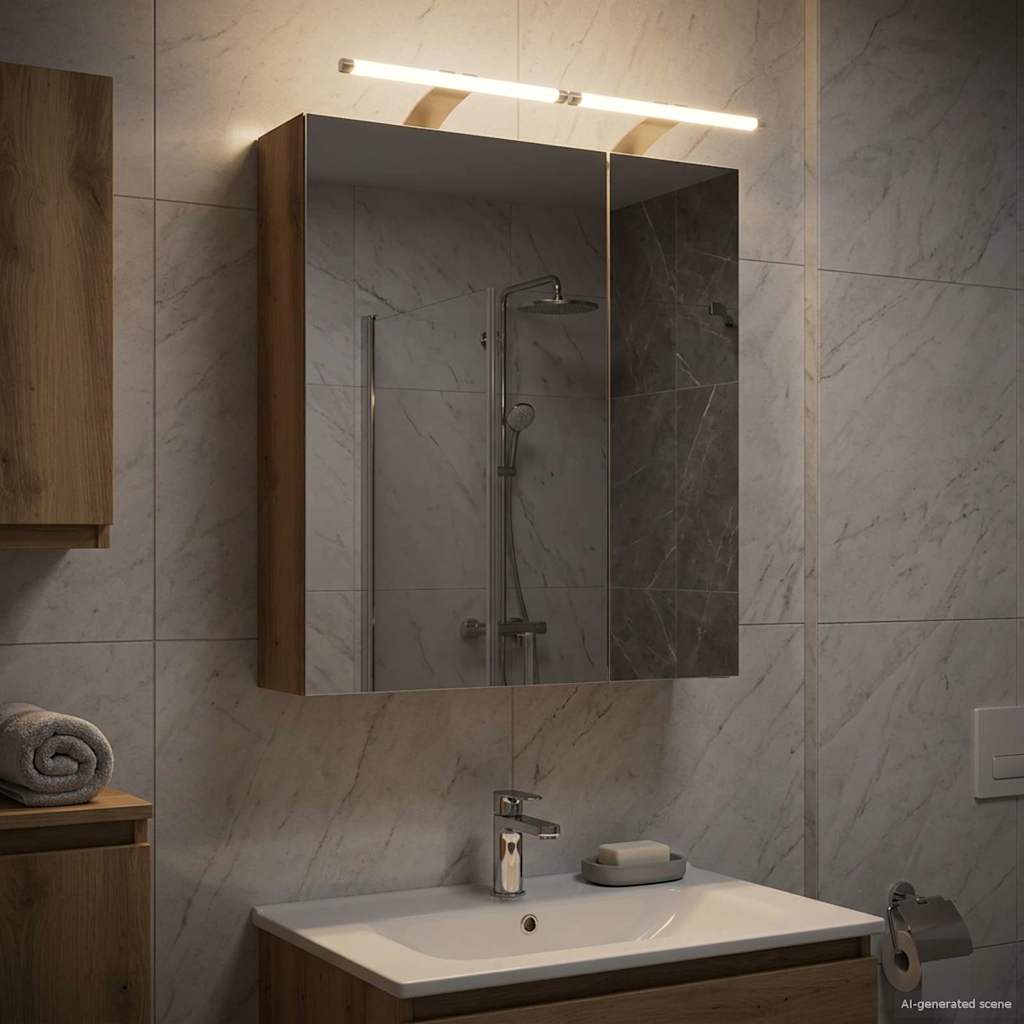 vidaXL Bathroom Mirror Cabinet White 60 x 14.5 x 70 cm Engineered Wood