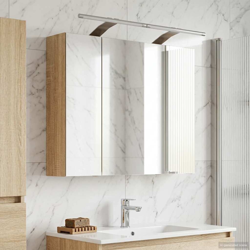 vidaXL Badkamerspiegelkast voor Wit 60 x 14,5 x 50 cm Bewerkt hout