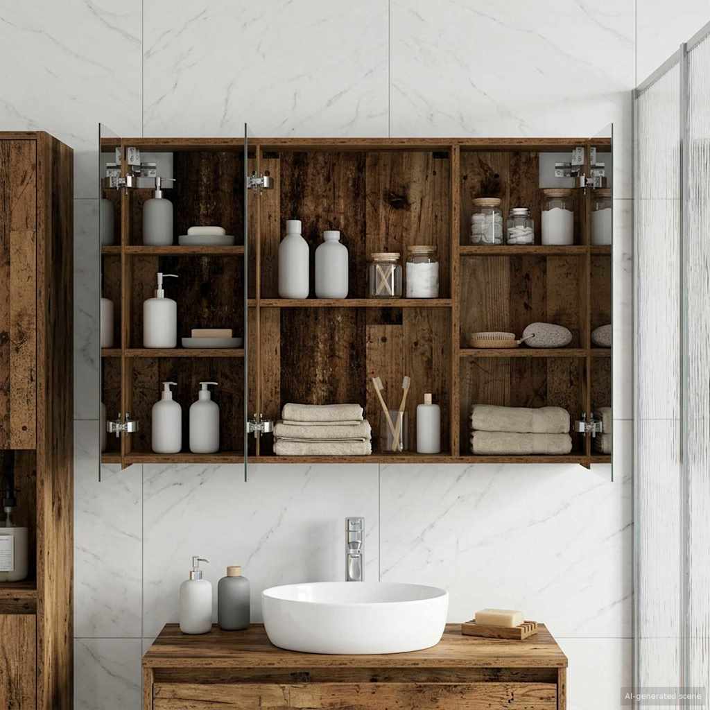 vidaXL Badkamerspiegelkast voor Wit 60 x 14,5 x 50 cm Bewerkt hout
