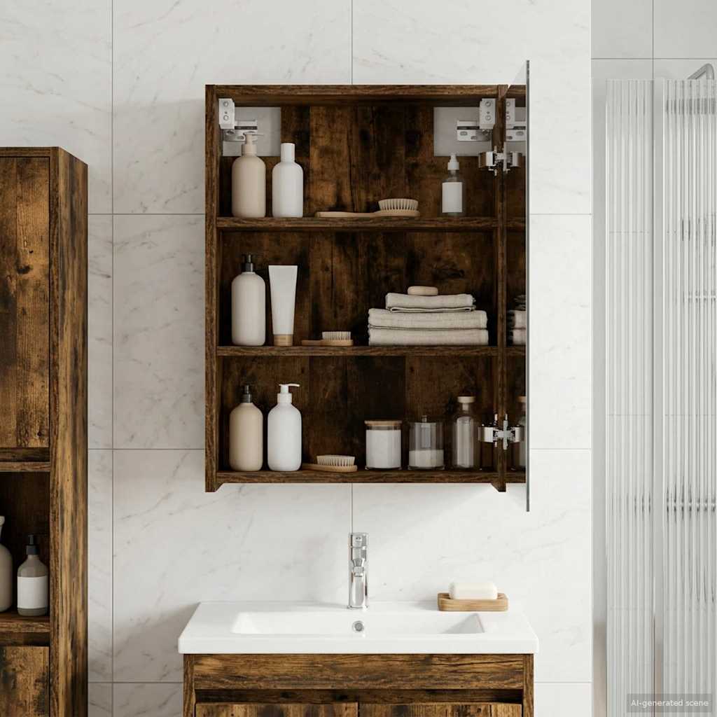 vidaXL Badkamerspiegelkast Wit 43 x 16 x 62.5 cm Bewerkt hout