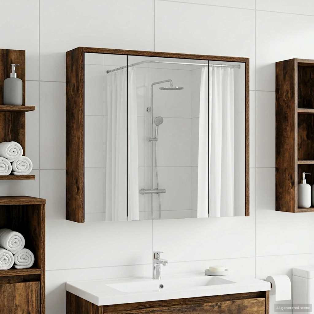 vidaXL Badkamerspiegelkast Wit 43 x 16 x 62.5 cm Bewerkt hout