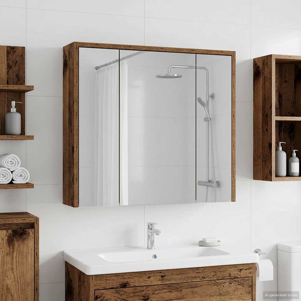 vidaXL Badkamerspiegelkast Wit 43 x 16 x 62.5 cm Bewerkt hout