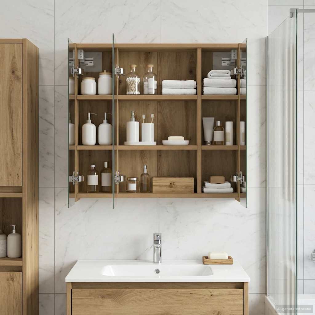 vidaXL Badkamerspiegelkast Wit 43 x 16 x 62.5 cm Bewerkt hout