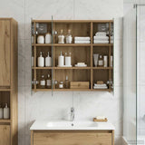 vidaXL Badkamerspiegelkast Wit 43 x 16 x 62.5 cm Bewerkt hout
