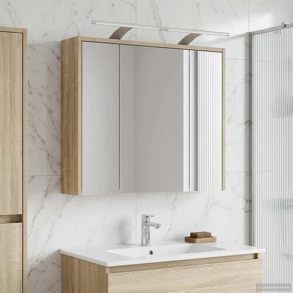 vidaXL Badkamerspiegelkast Wit 43 x 16 x 62.5 cm Bewerkt hout