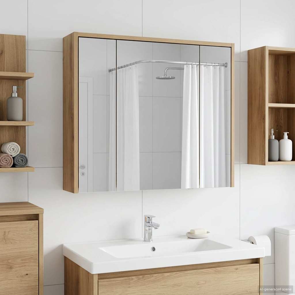 vidaXL Badkamerspiegelkast Wit 43 x 16 x 62.5 cm Bewerkt hout