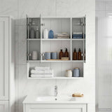 vidaXL Bathroom Mirror Cabinet White 60x14.5x70 cm Engineered Wood