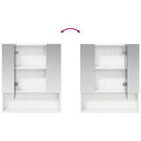 vidaXL Bathroom Mirror Cabinet White 60x14.5x70 cm Engineered Wood