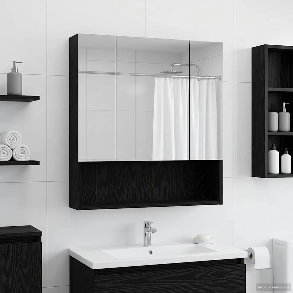 vidaXL Bathroom Mirror Cabinet White 60x14.5x70 cm Engineered Wood