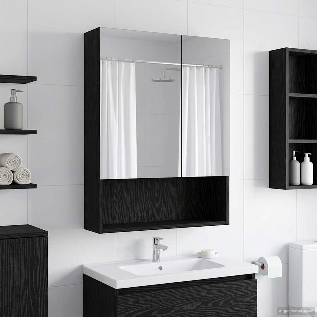 vidaXL Bathroom Mirror Cabinet White 60x14.5x70 cm Engineered Wood