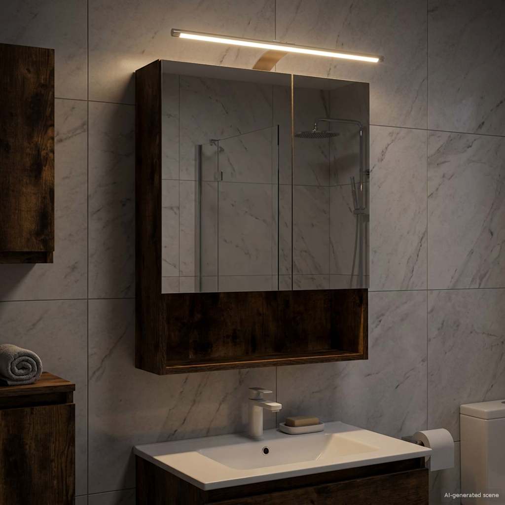 vidaXL Bathroom Mirror Cabinet White 60x14.5x70 cm Engineered Wood